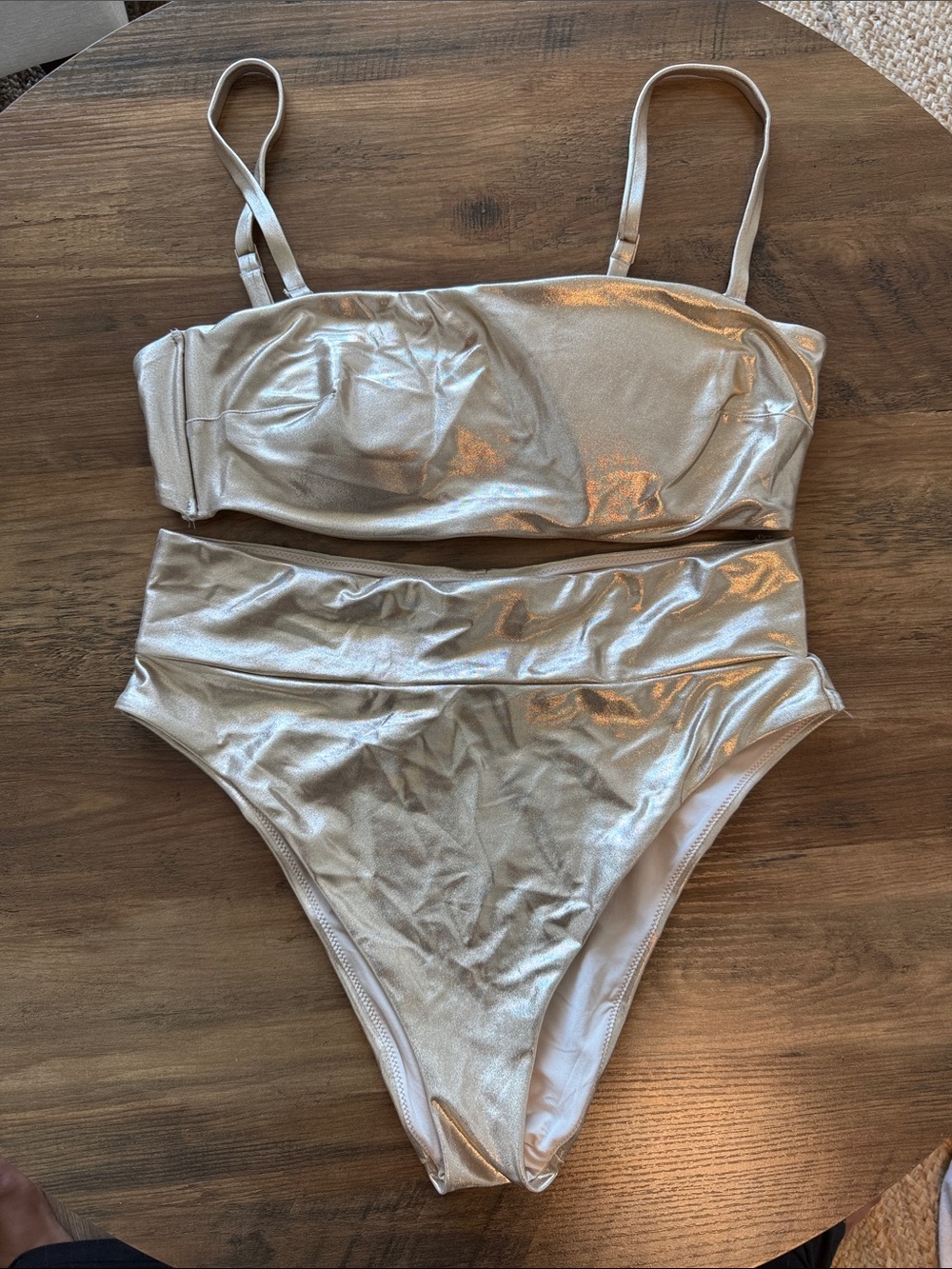 aerie Metallic Silver High-Waist Bikini